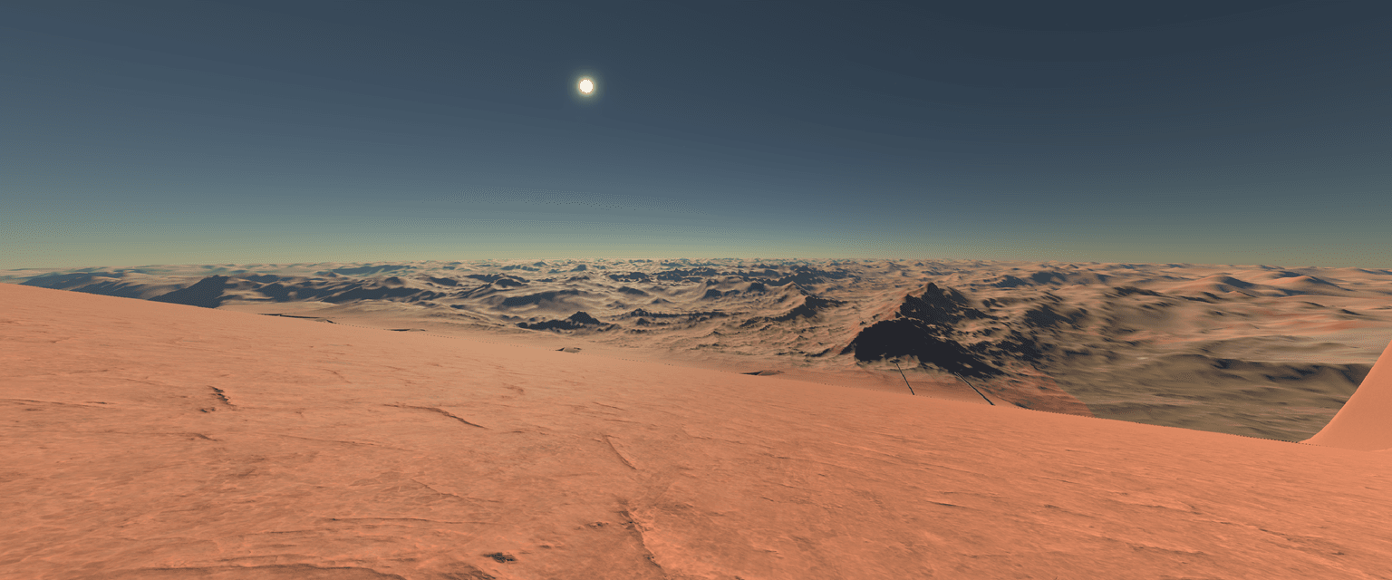 Mountain relief on the horizon