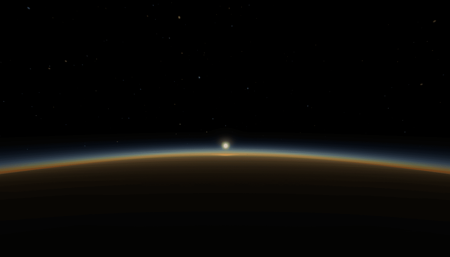 Planet atmosphere seen from orbit