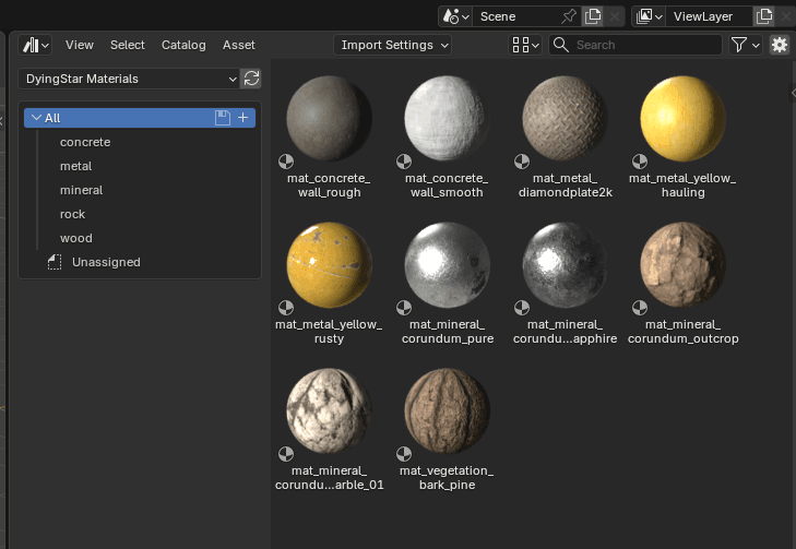 PBR material library in Blender