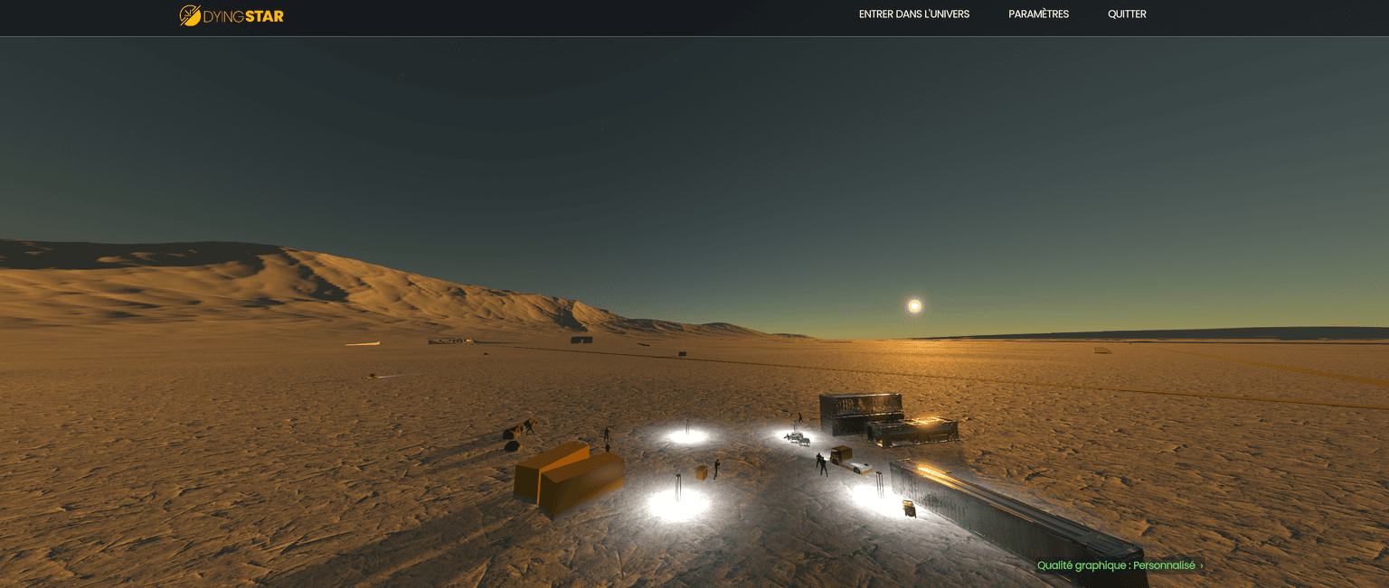 The main menu on its 3D scene